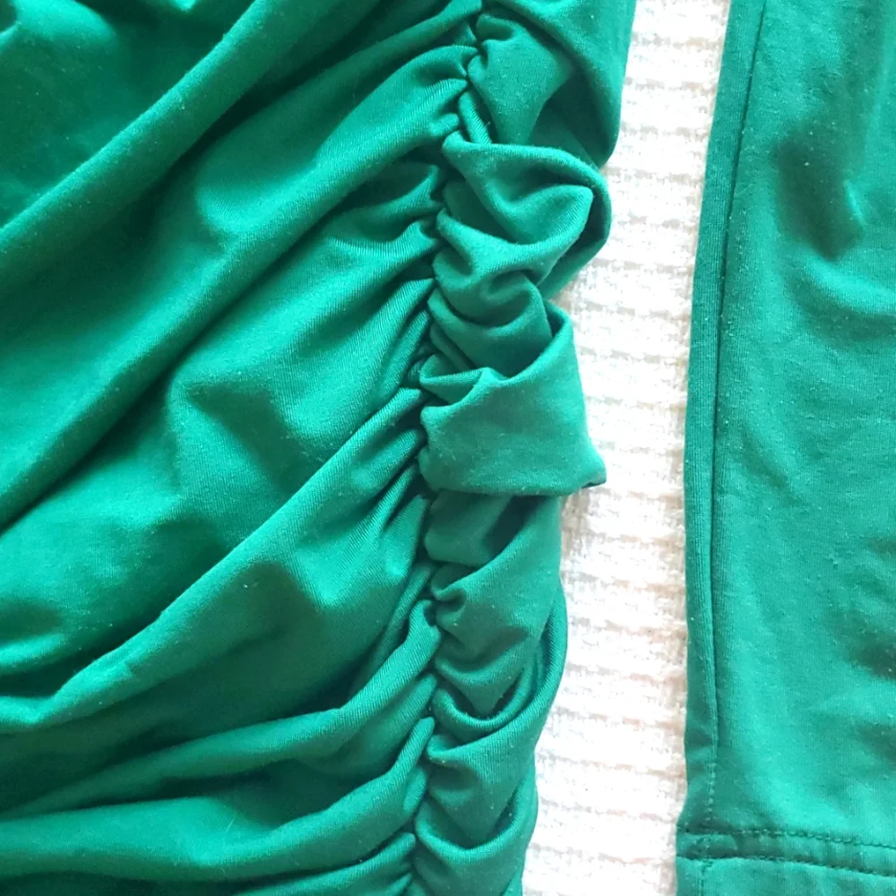 Elegant Green Long Sleeve Rushed Cut Out Dress
